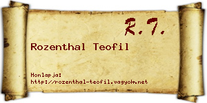 Rozenthal Teofil névjegykártya